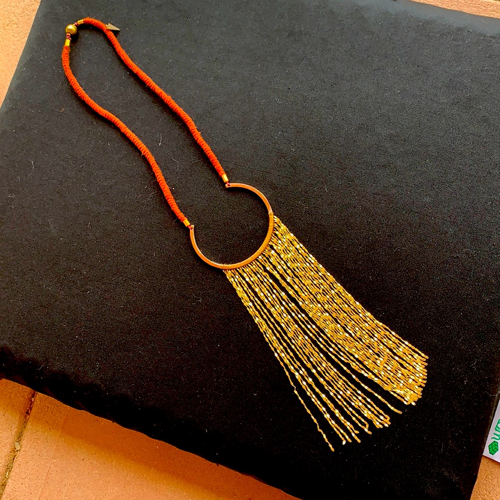 Serefina Matte Gold Waterfall Statement Necklace